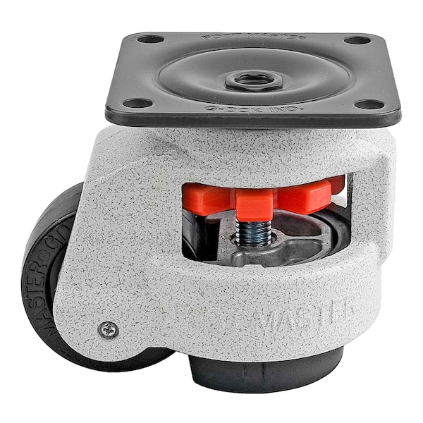Foot Master Leveling Caster, 63 mm Nylon Wheel, 90x90 mm Plate, Swivel, 550 kg Cap, NBR Foot Pad, Ivory GD-80-F-NYN - main